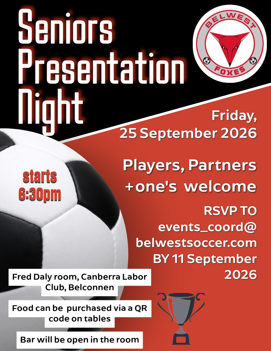 Seniors Presentation Night — Friday 25 September